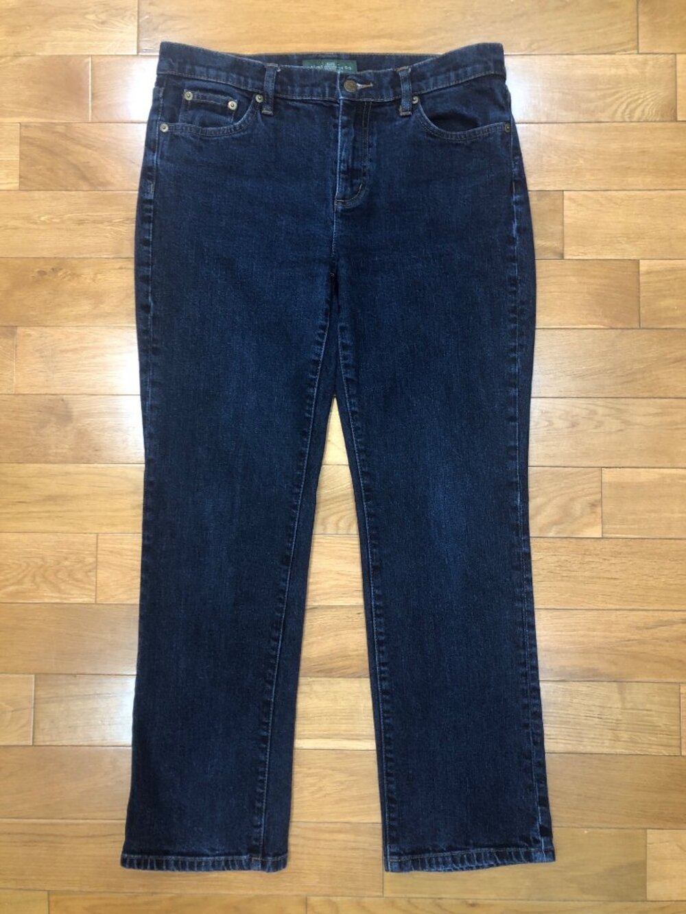 Lauren Ralph Lauren Dark Wash Mid Rise Straight Leg Jeans Size 8 Preppy Polished